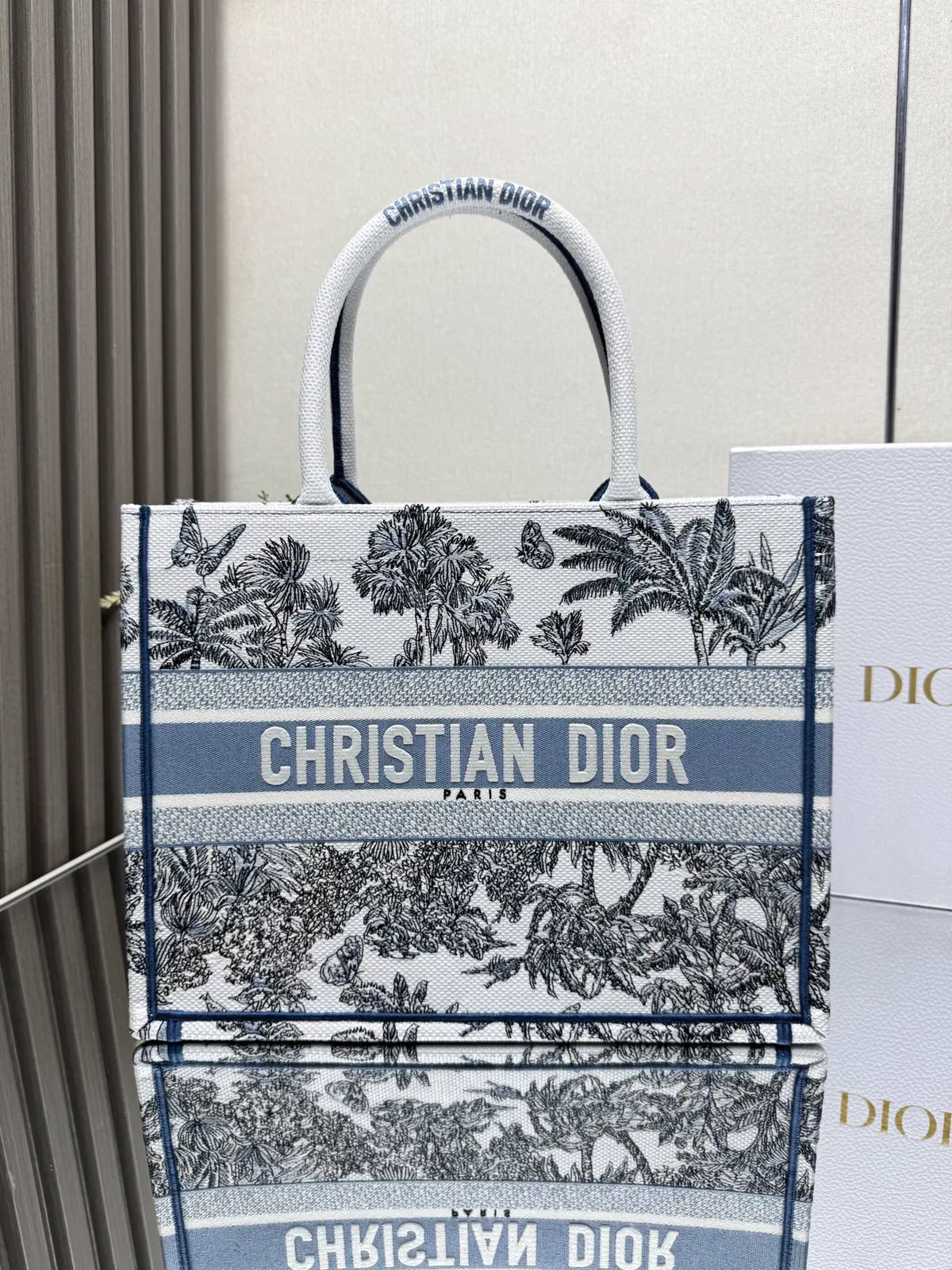 Dior Palm Tree Print Book Tote Bag image 1