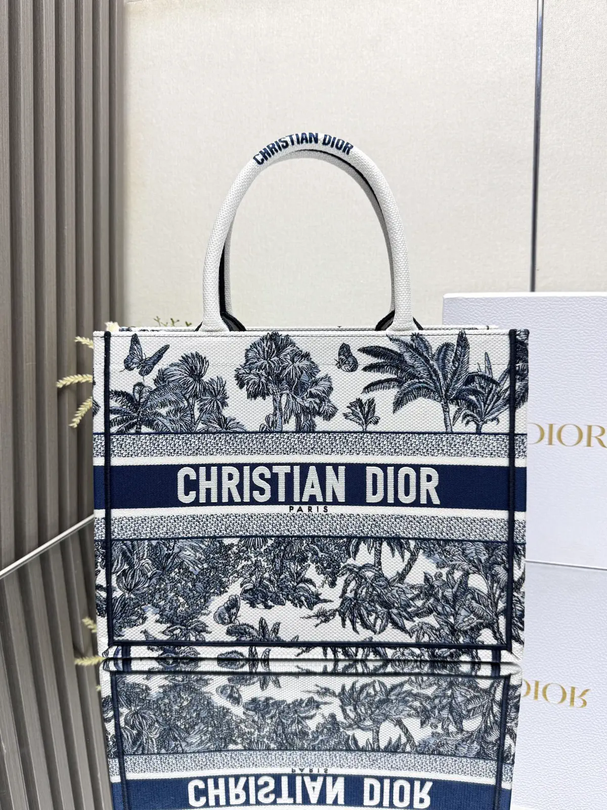 Dior Palm Tree Print Book Tote Bag image 1