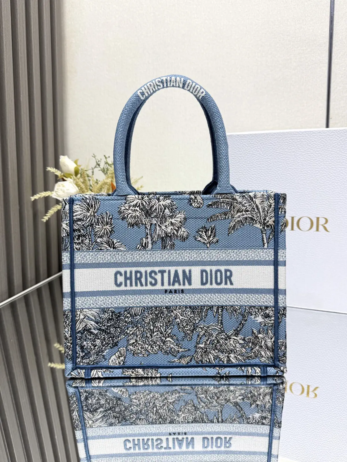 Dior Palm Tree Print Book Tote Bag image 1