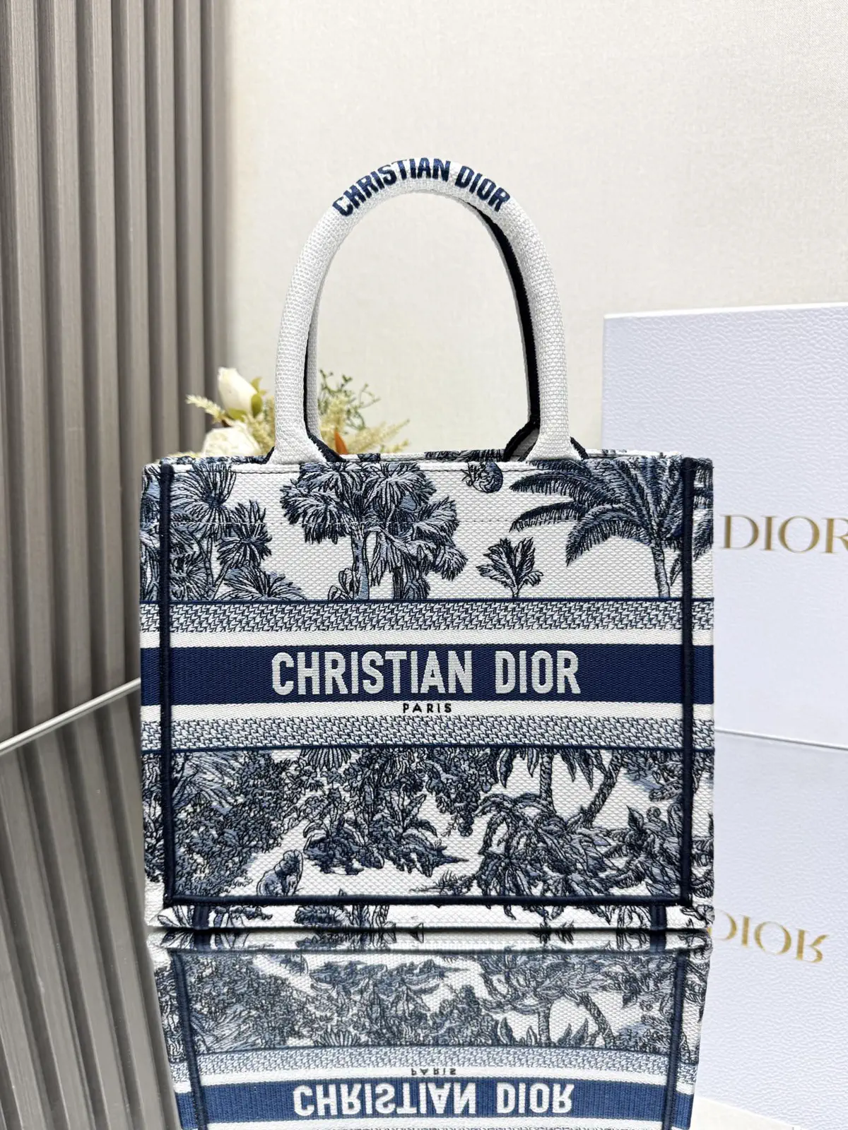 Dior Palm Tree Print Tote Bag image 1