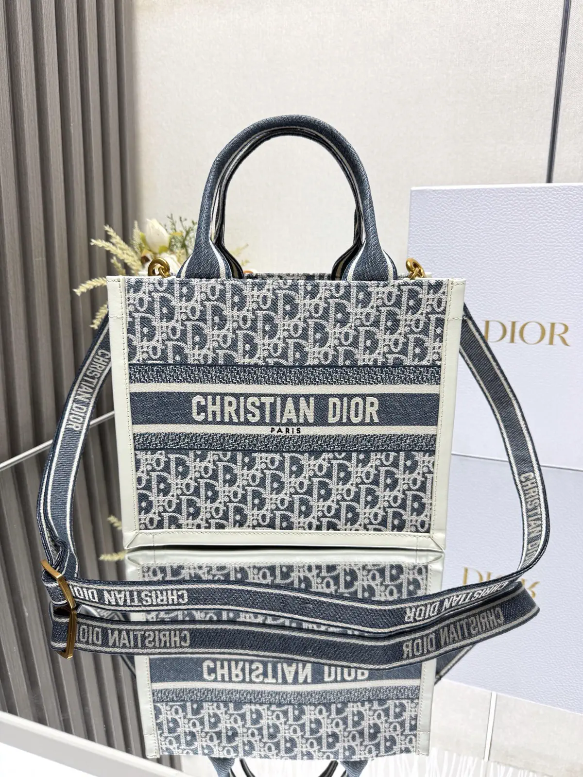 Dior Mini Book Tote Bag with Shoulder Strap image 1