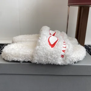Fuzzy Slide Slippers with Embroidered Logo image 1