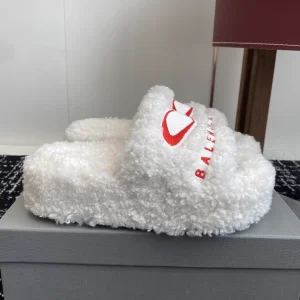 Balenciaga Fuzzy Platform Slide Slippers image 1