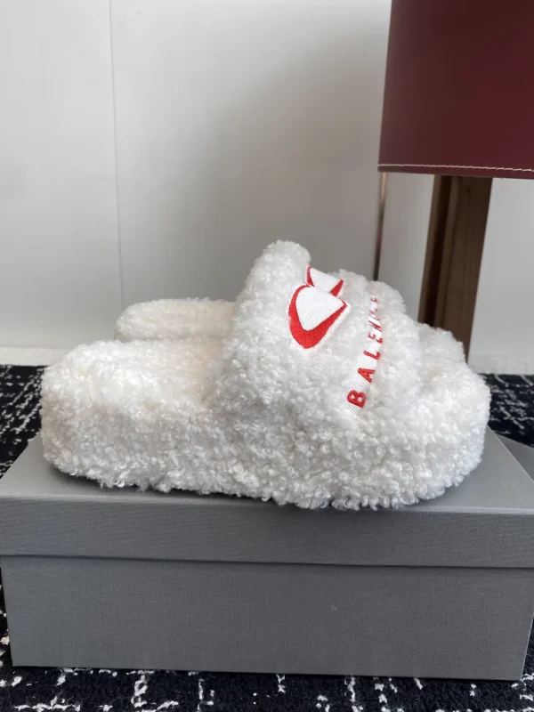 Balenciaga Fuzzy Platform Slide Slippers image 1