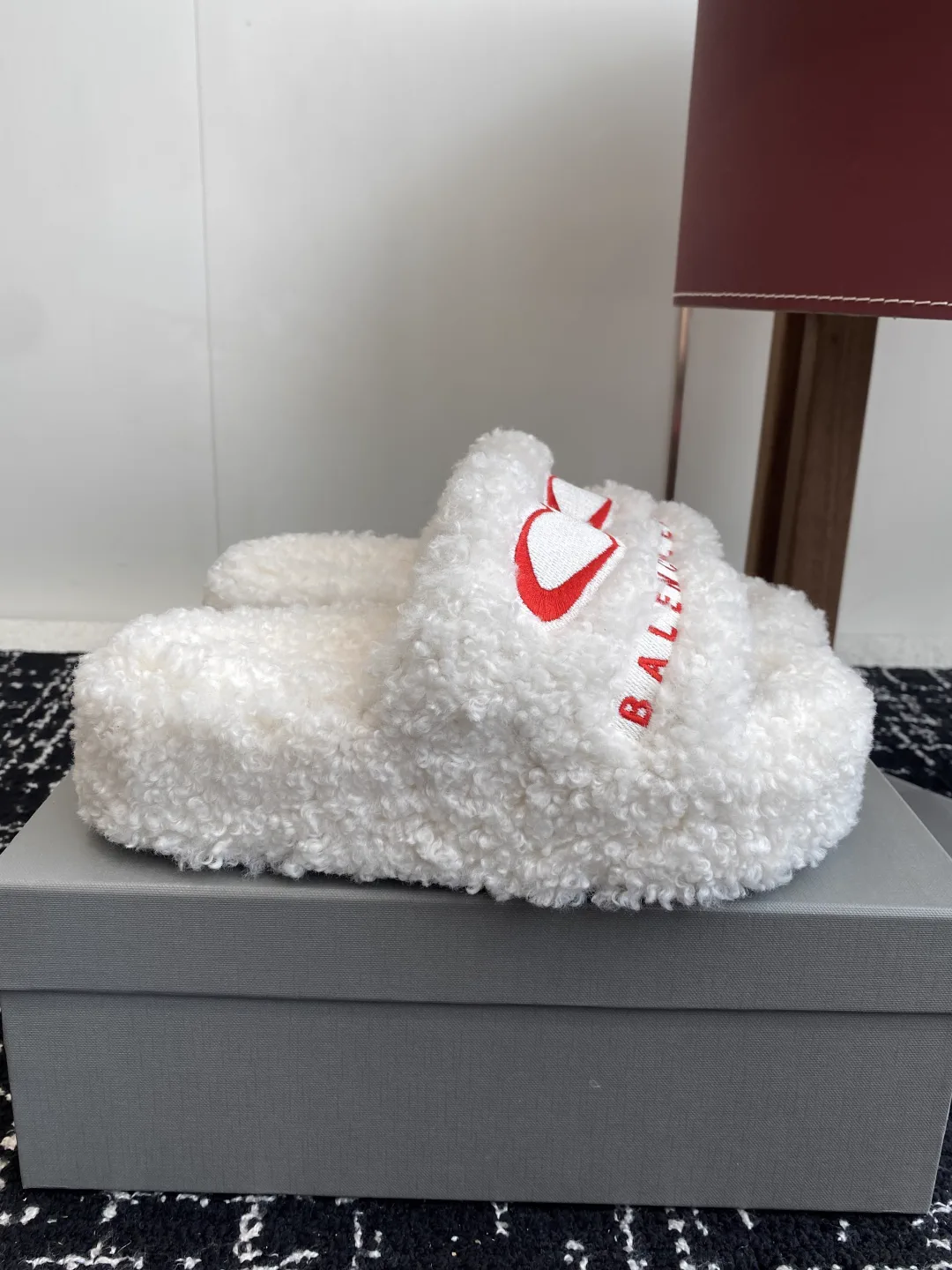 Balenciaga Fuzzy Platform Slide Slippers image 1
