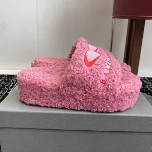 Balenciaga Fuzzy Platform Slide Slippers image 1