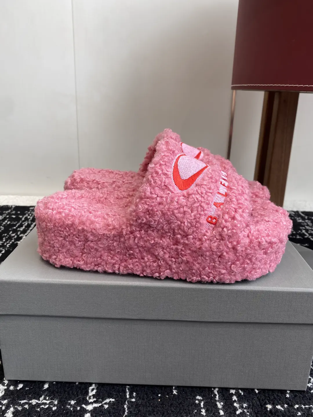 Balenciaga Fuzzy Platform Slide Slippers image 1
