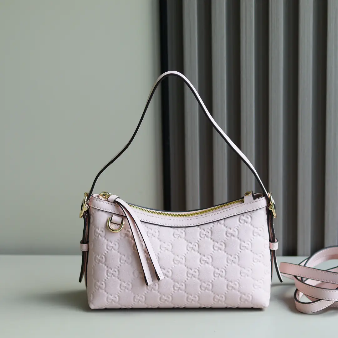 Gucci GG Emblem Monogram Leather Shoulder Bag image 1