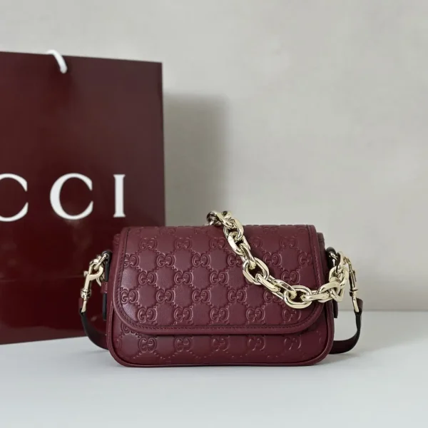 Gucci Monogram Embossed Chain Shoulder Bag image 1