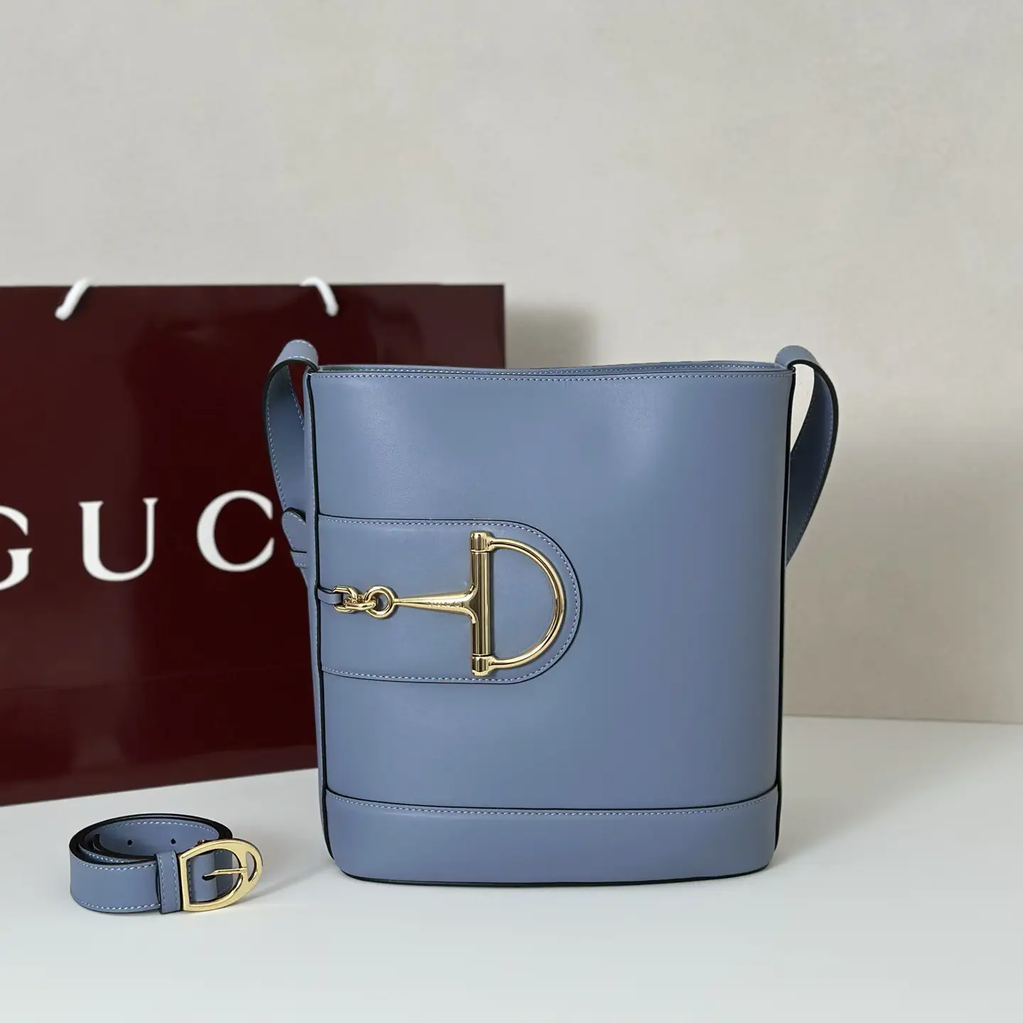 Gucci Dusty Blue Bucket Bag image 1