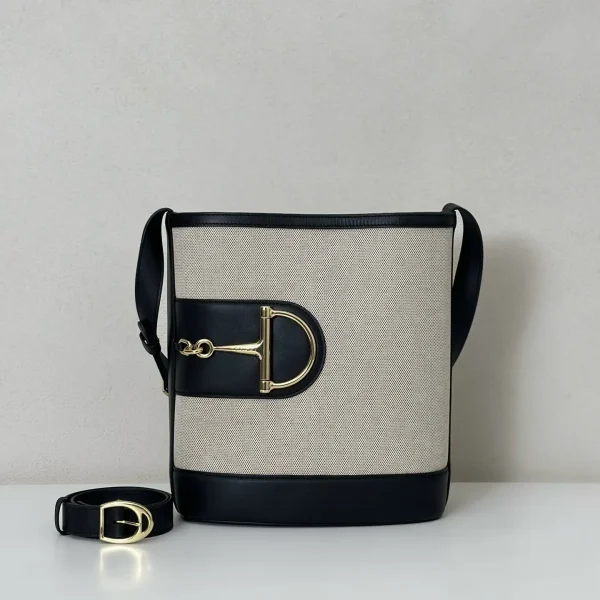 Gucci Canvas and Leather Trim Bucket Bag image 1