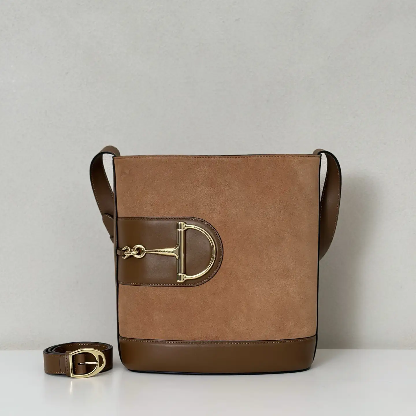 Gucci Brown Suede Bucket Bag image 1