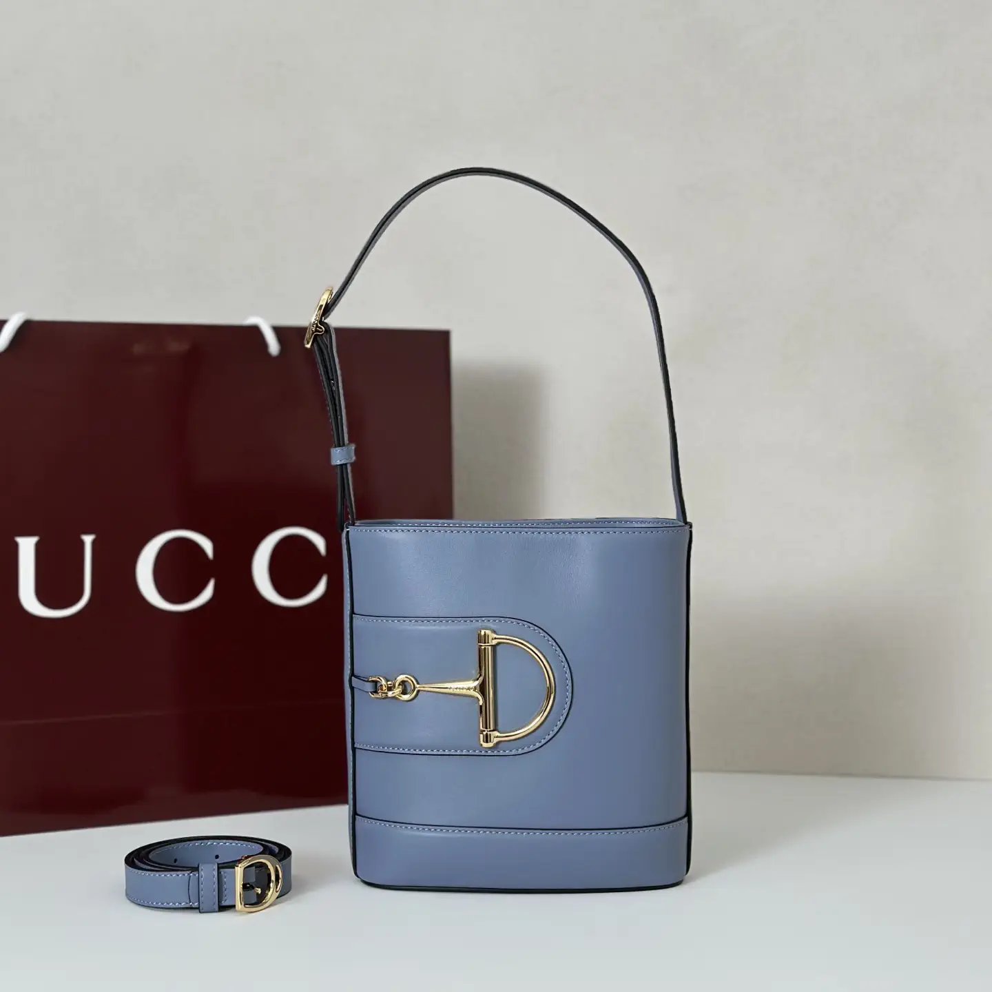 Gucci Dusty Blue Bucket Bag image 1