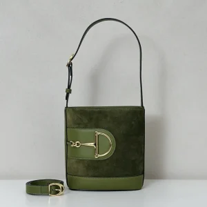 Gucci Green Suede Bucket Bag image 1