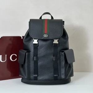 Gucci Black Backpack with Web Stripe Detail image 1