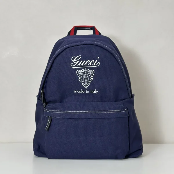 Gucci Navy Canvas Backpack image 1