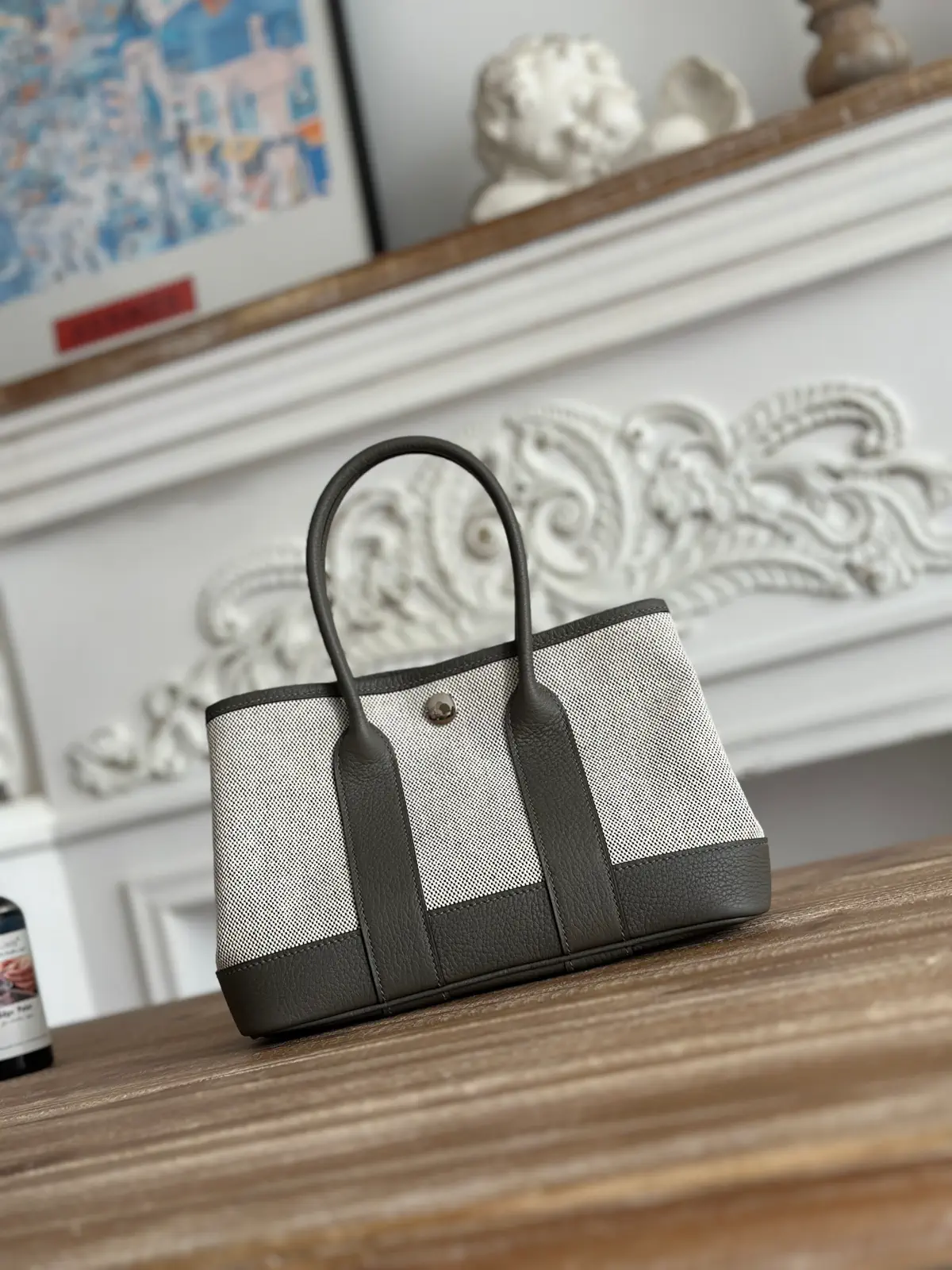 Hermès Mini Garden Party Canvas and Leather Top Handle Bag image 1