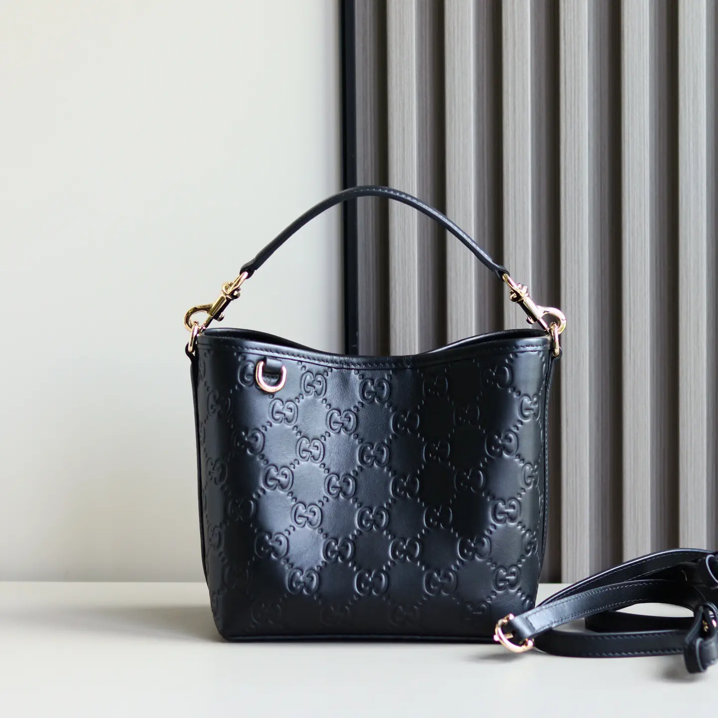 Gucci Embossed Monogram Small Bucket Bag image 1