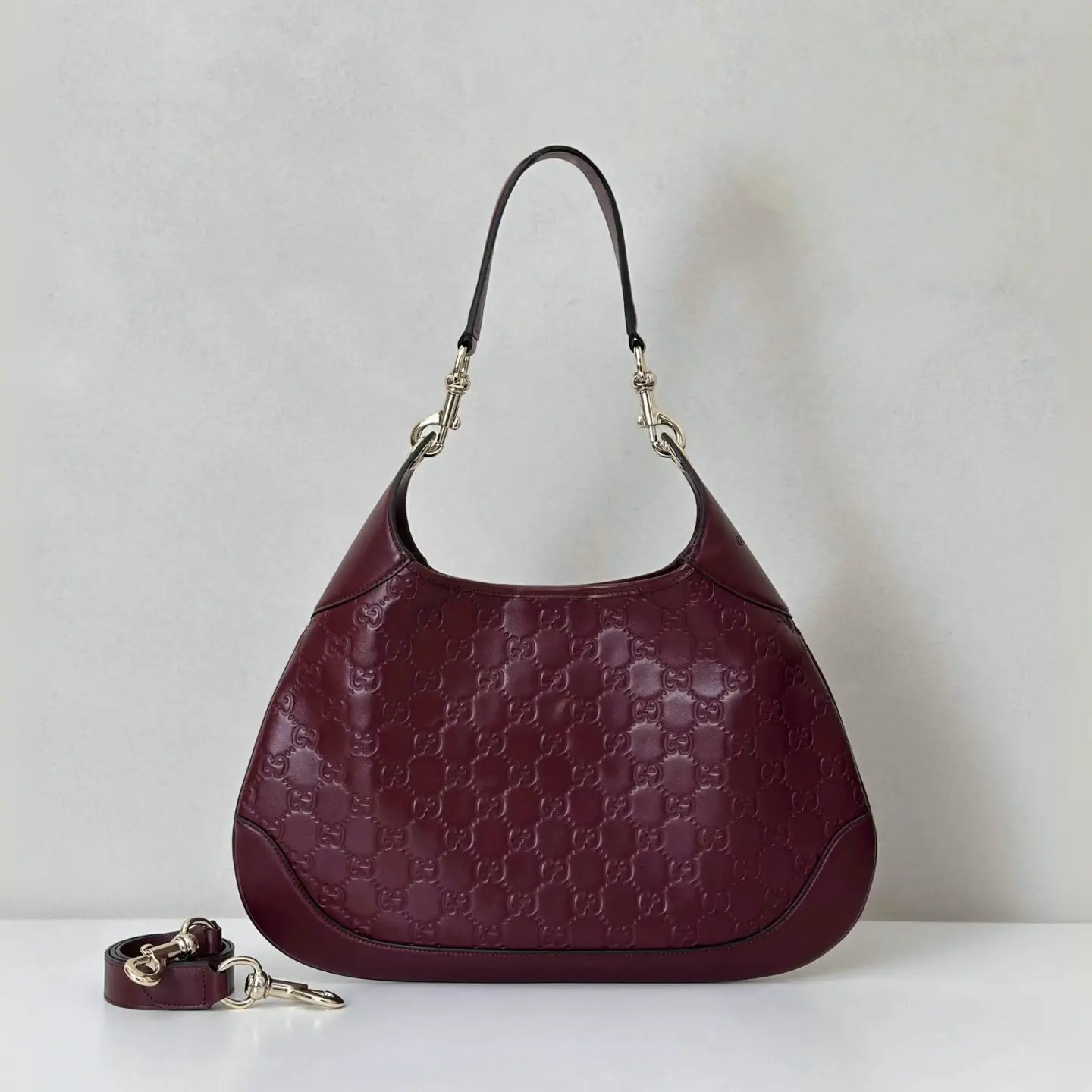 Gucci Monogram Embossed Hobo Shoulder Bag image 1