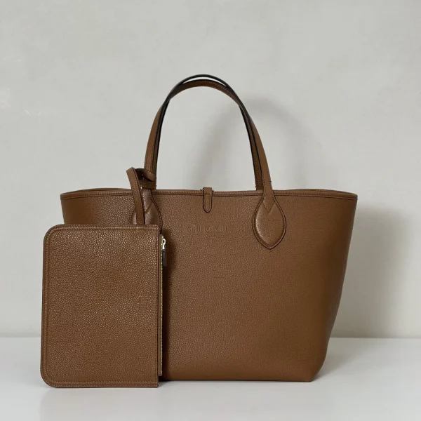 Gucci Brown Tote Bag with Matching Zip Pouch image 1