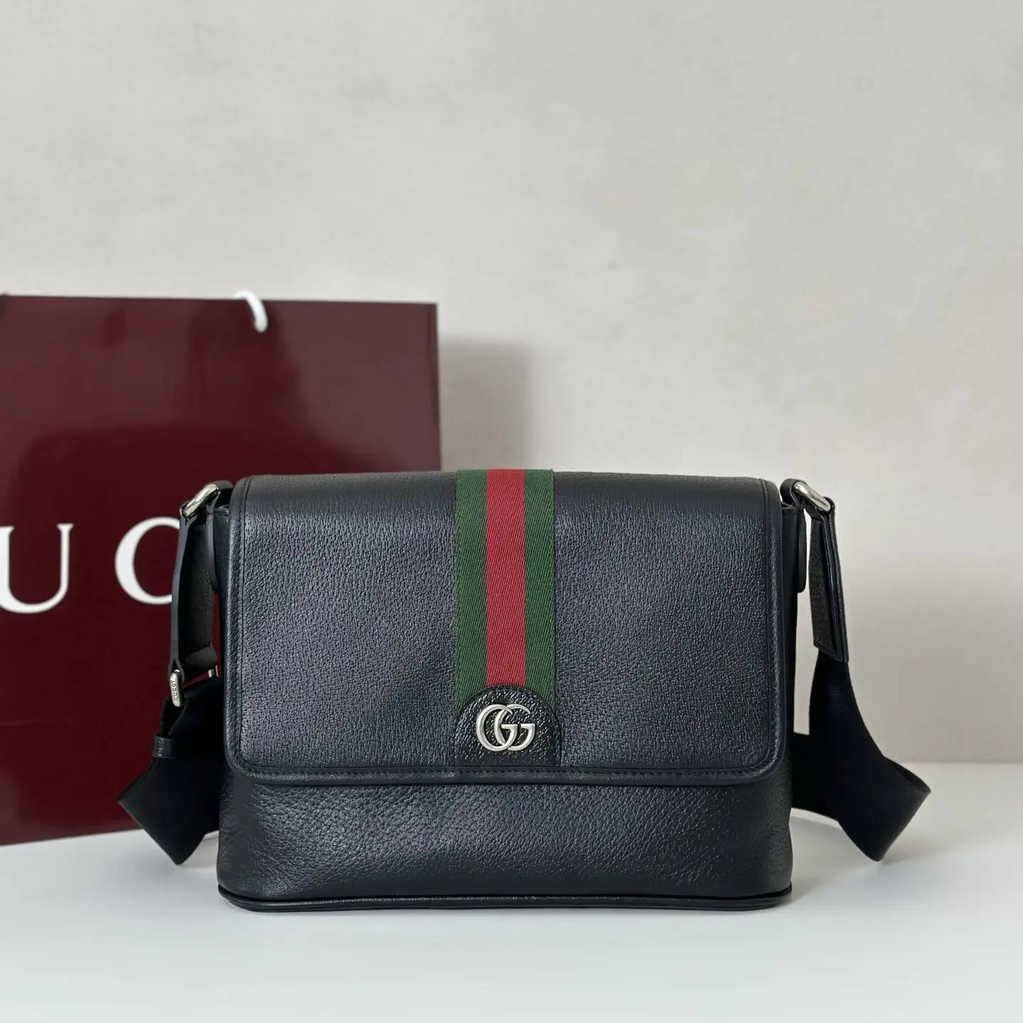 Gucci Crossbody Bag with Web Stripe and Double G Detail image 1