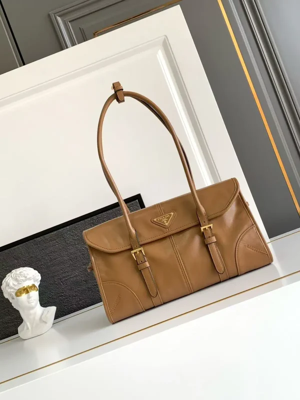 Prada Double Buckle Leather Shoulder Bag image 1
