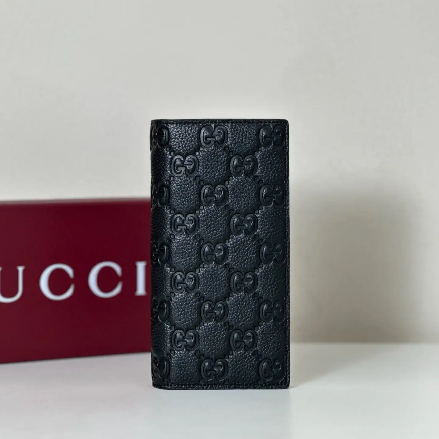 Gucci Black Embossed GG Long Wallet image 1