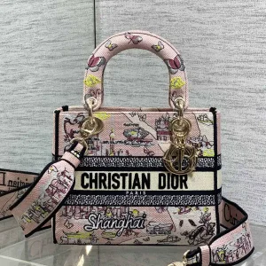 Dior Embroidered Shanghai Print Lady Top Handle Bag image 1