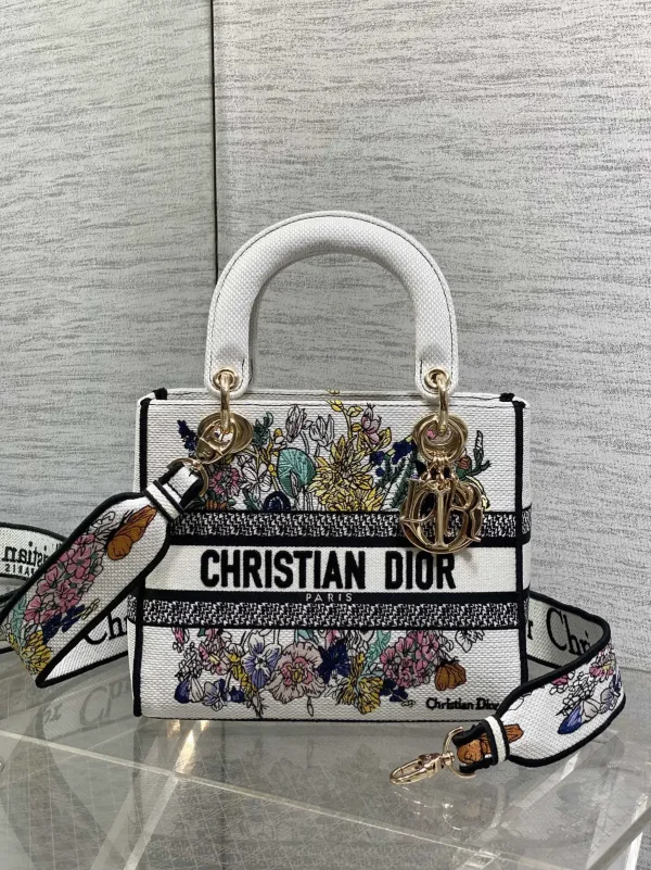 Dior Floral Embroidered Top Handle Bag image 1