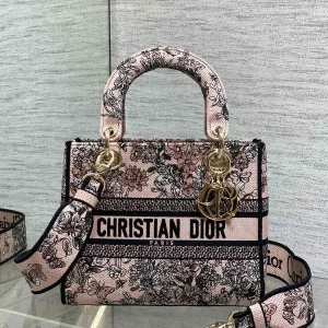 Dior Floral Embroidered Lady Top Handle Bag image 1