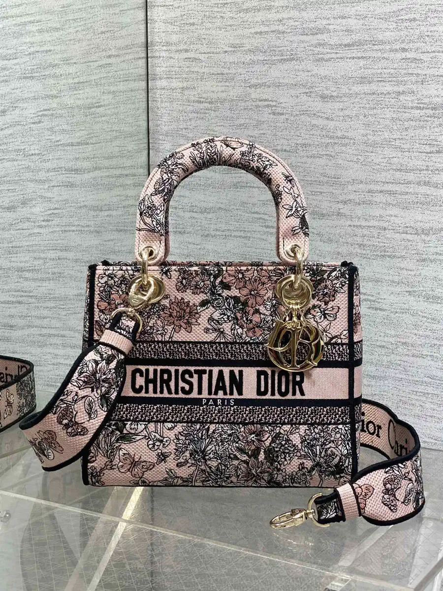 Dior Floral Embroidered Lady Top Handle Bag image 1