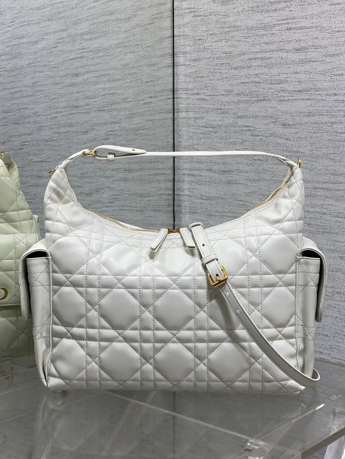 Dior White Quilted Shoulder Bag image 1