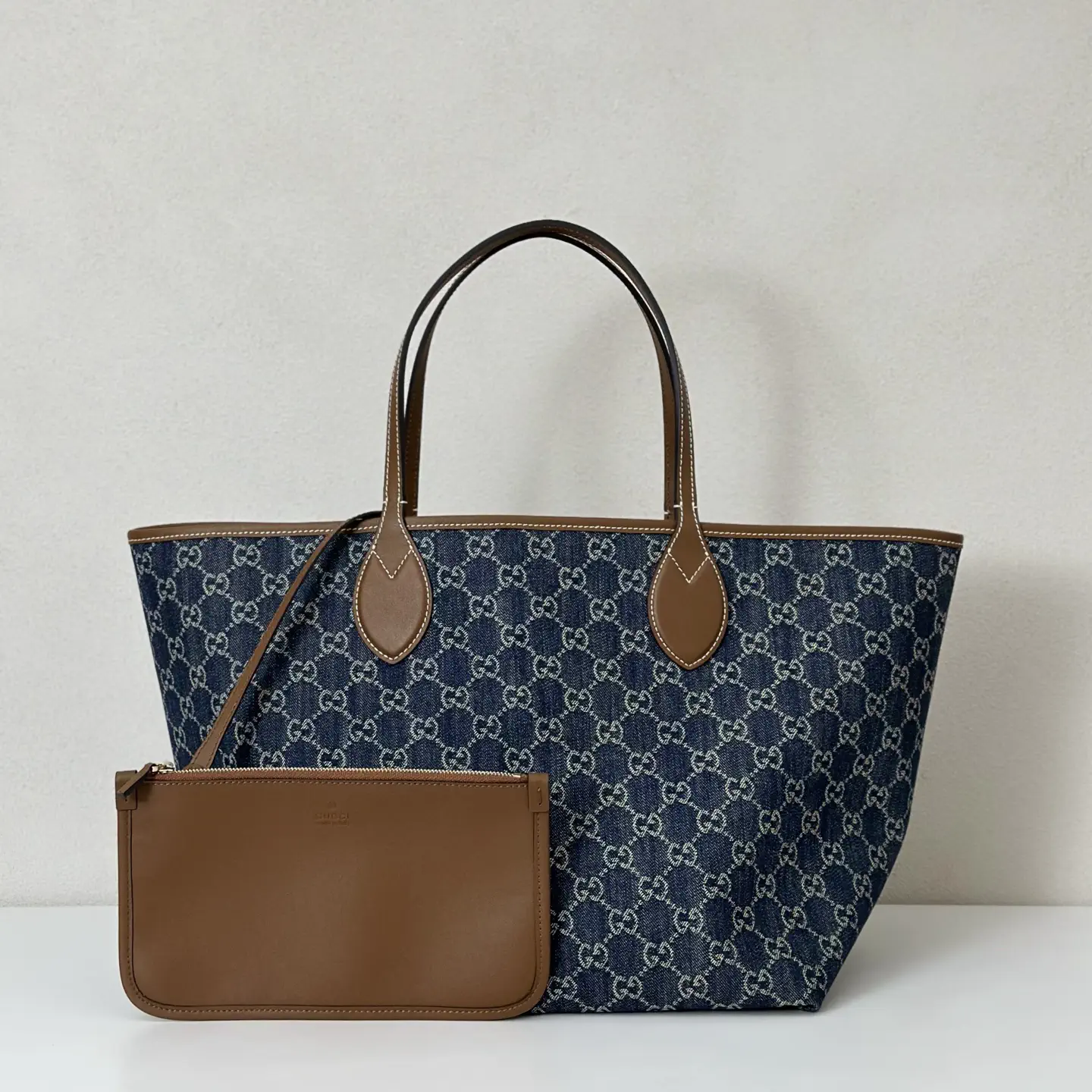 Gucci Monogram Denim Tote Bag image 1
