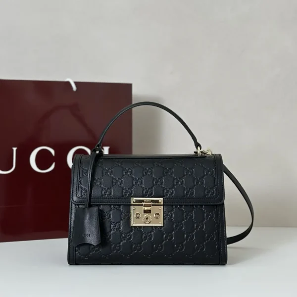 Gucci Monogram Embossed Top Handle Bag image 1