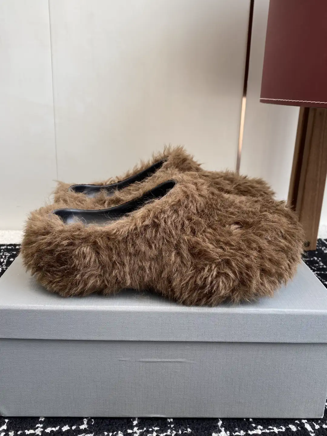 Balenciaga 25ss Fall Winter Thick Sole Wool Mule Slippers image 1