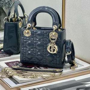 Dior Quilted Patent Mini Top Handle Bag image 1