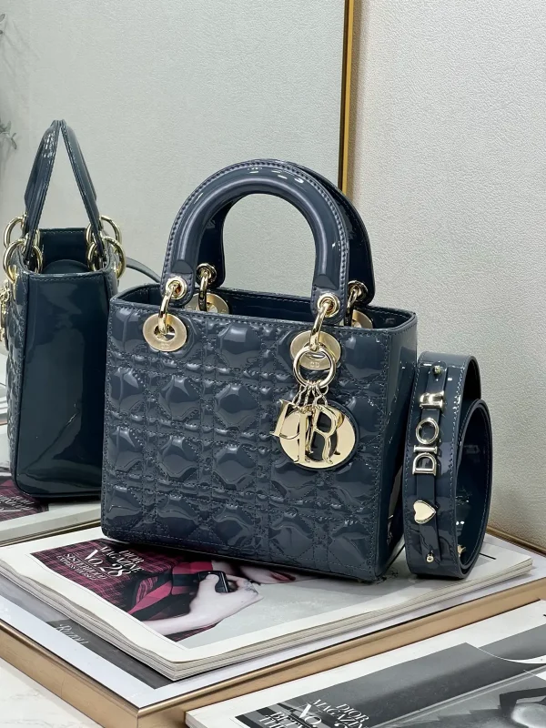 Dior Quilted Patent Top Handle Bag with Adjustable Strap image 1
