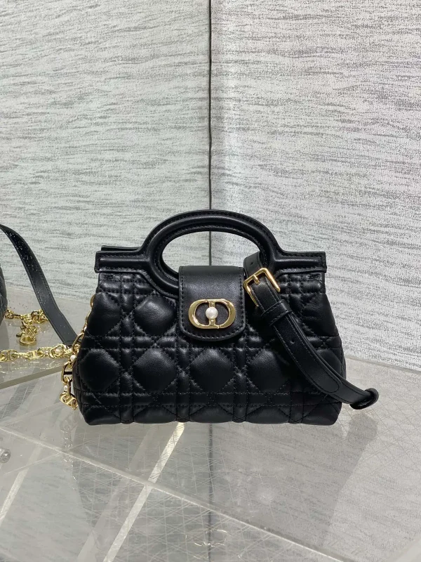 Dior Black Quilted Jolie Top Handle Bag image 1