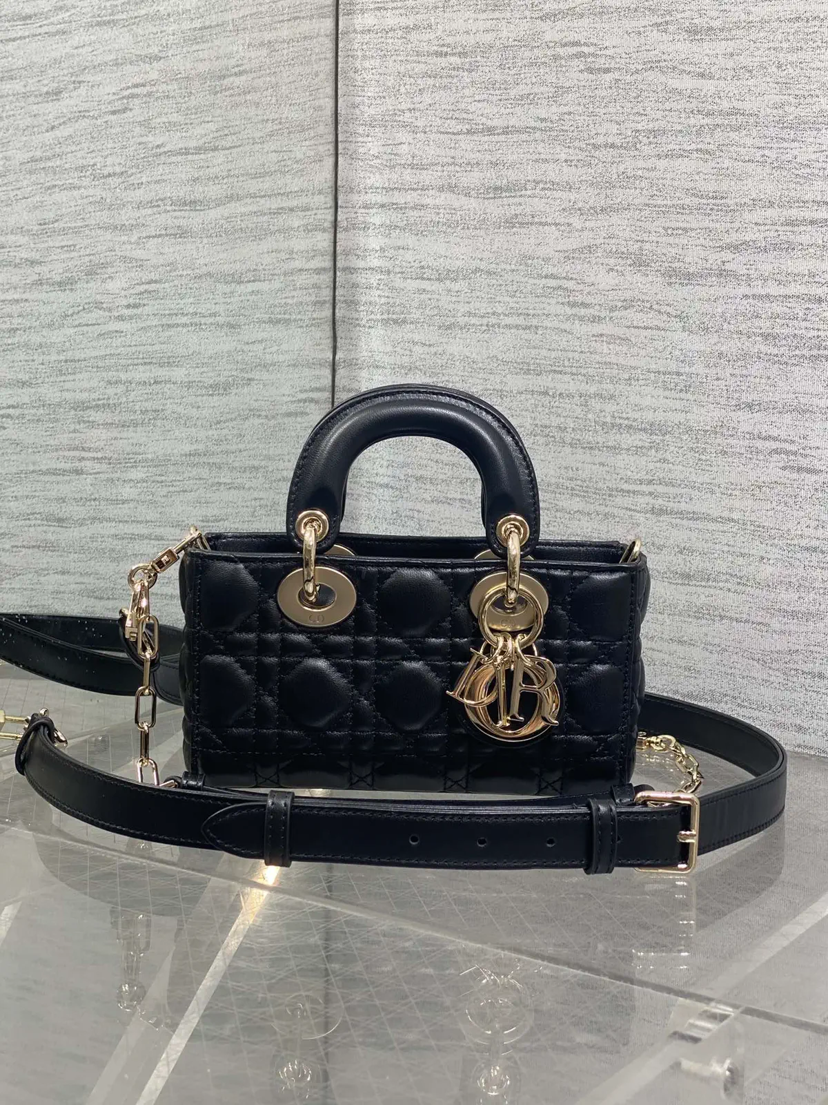 Dior Black Quilted Top Handle Bag image 1