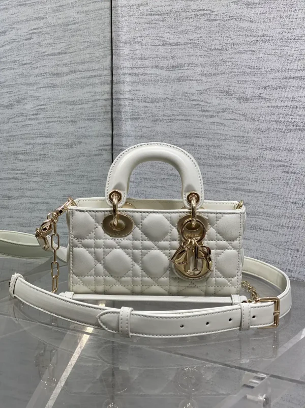 Dior White Quilted Top Handle Bag image 1