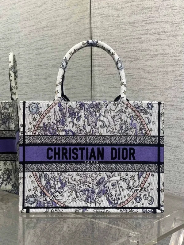 Dior Embroidered Pattern Tote Bag image 1