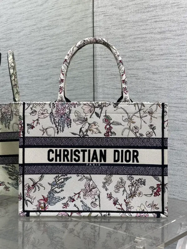 Dior Floral Embroidered Tote Bag image 1