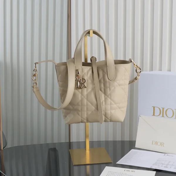 Dior Quilted Top Handle Bag with Detachable Shoulder Strap image 1