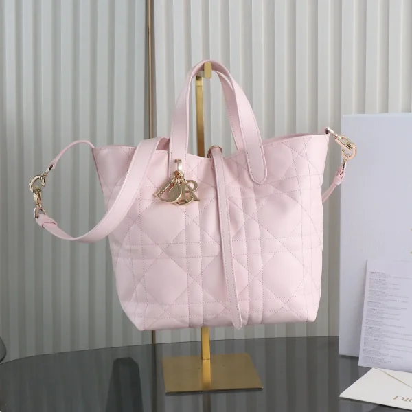 Dior Pink Quilted Top Handle Bag image 1