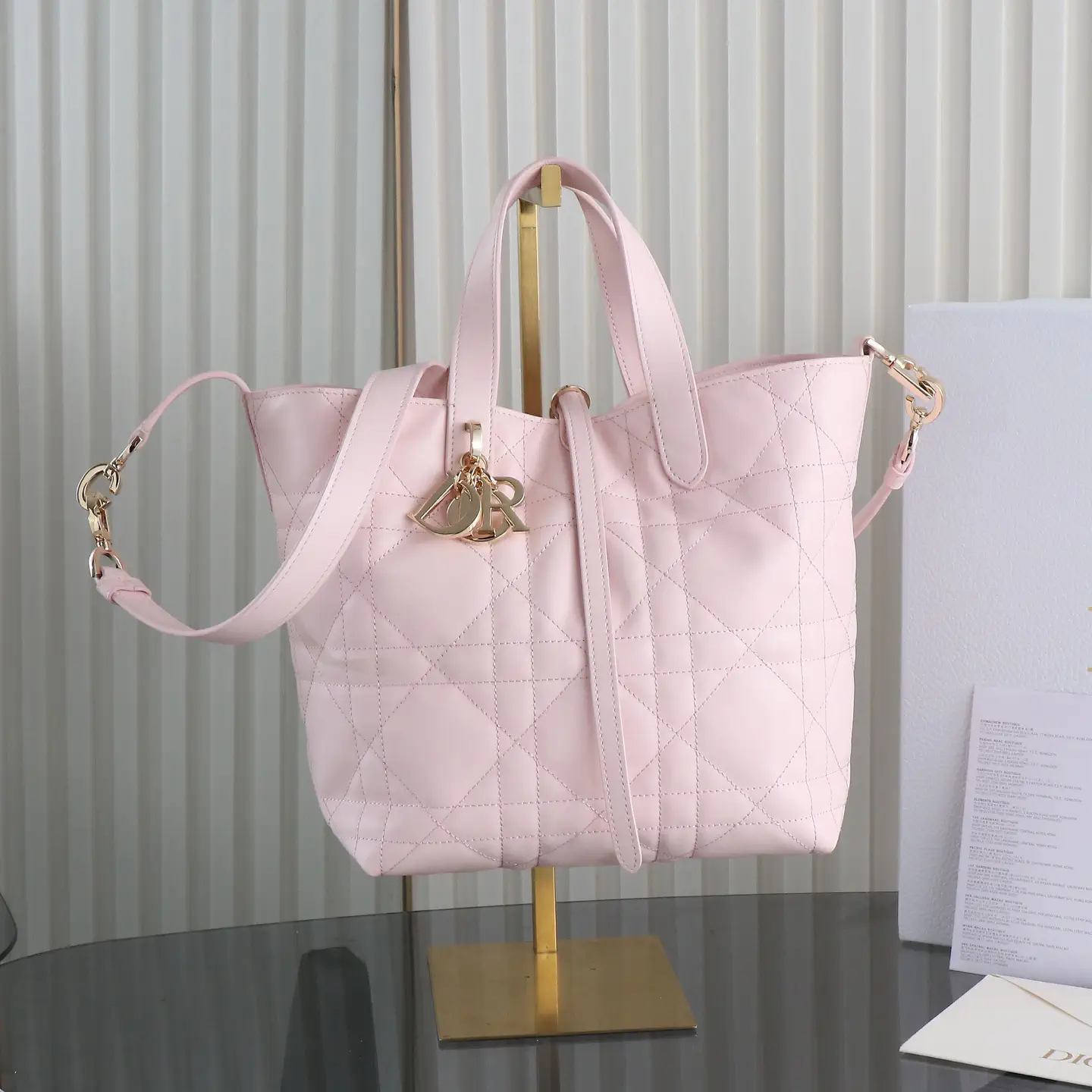 Dior Pink Quilted Top Handle Bag image 1