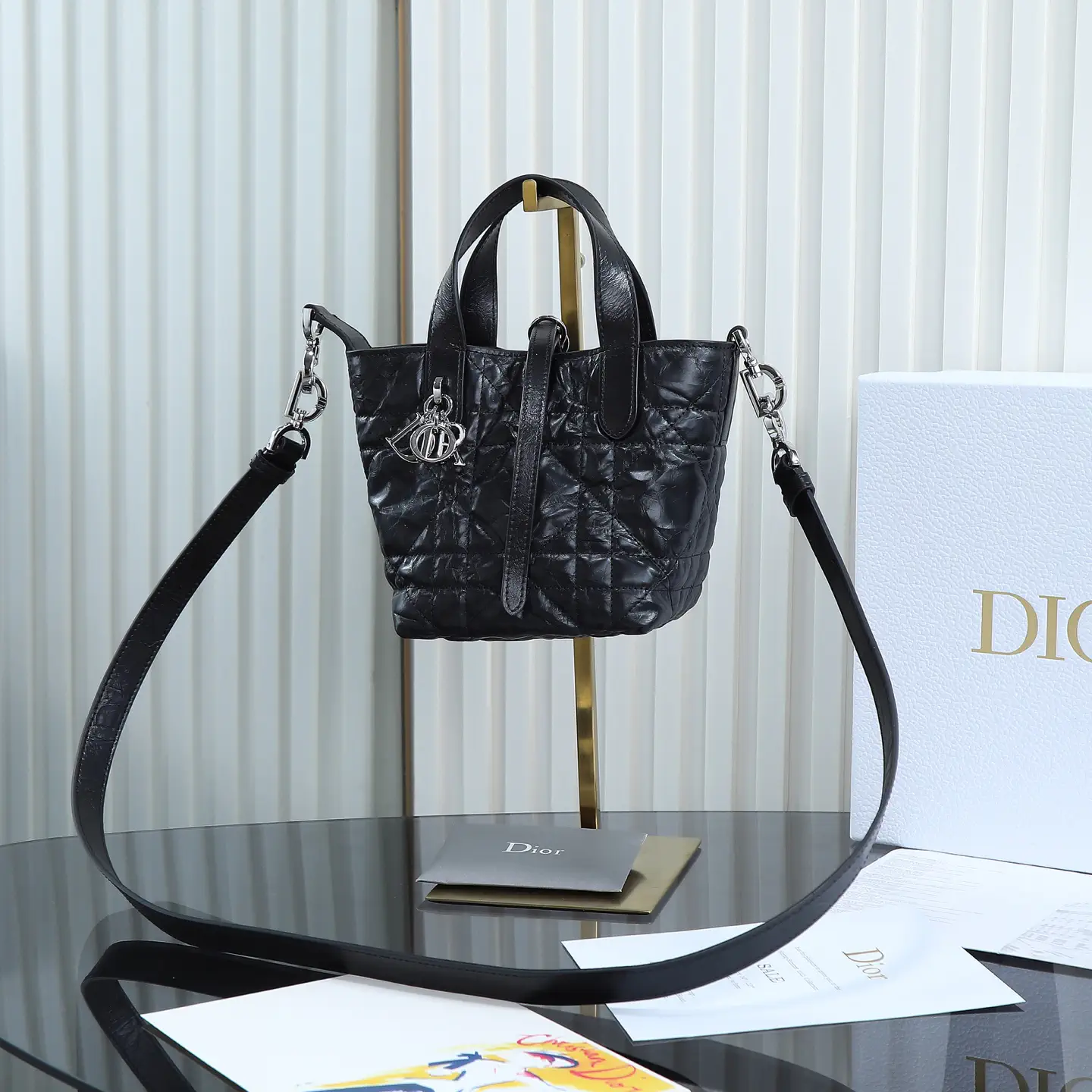 Dior Quilted Mini Vertical Top Handle Bag image 1