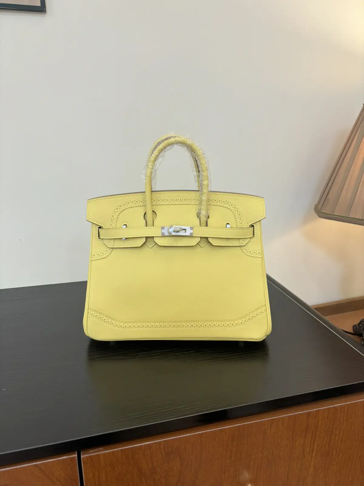 Hermès Top Handle Bag with Decorative Perforated Detailing image 1