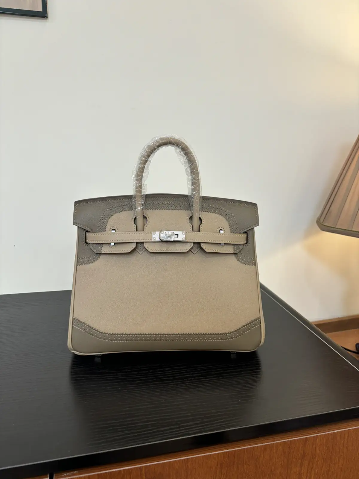 Hermès Top Handle Bag with Lace Detail image 1