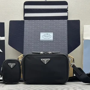 Prada Black Crossbody Bag with Detachable Pouch image 1