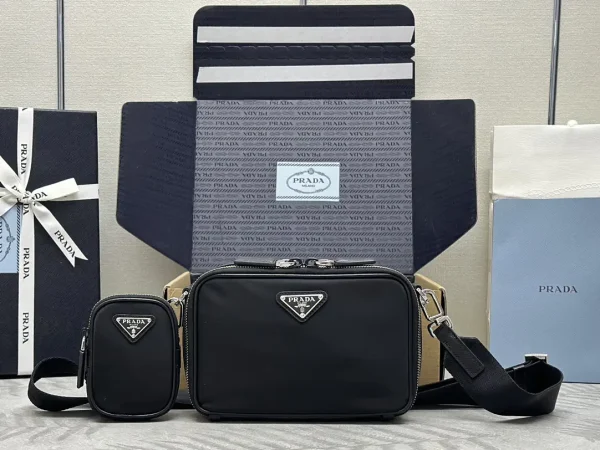 Prada Black Crossbody Bag with Detachable Pouch image 1
